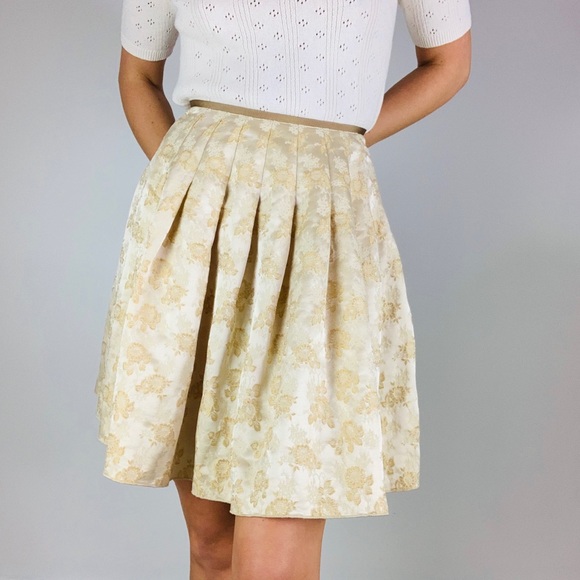 BLUMARINE Wool Silk Lurex ALine Pleated Mini Skirt - Picture 3 of 6